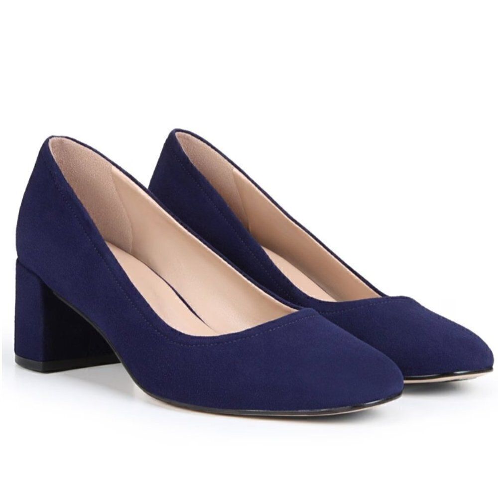 27 EDIT Naturalizer Rebecca Suede Block Heel Pumps
